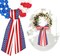 4th of July Patriotic Wreath Sash 4.5" × 56", Stars and Stripes Satin Ribbon for Front Door, Memorial Day Accessories & Outdoor Independence Day Decorations